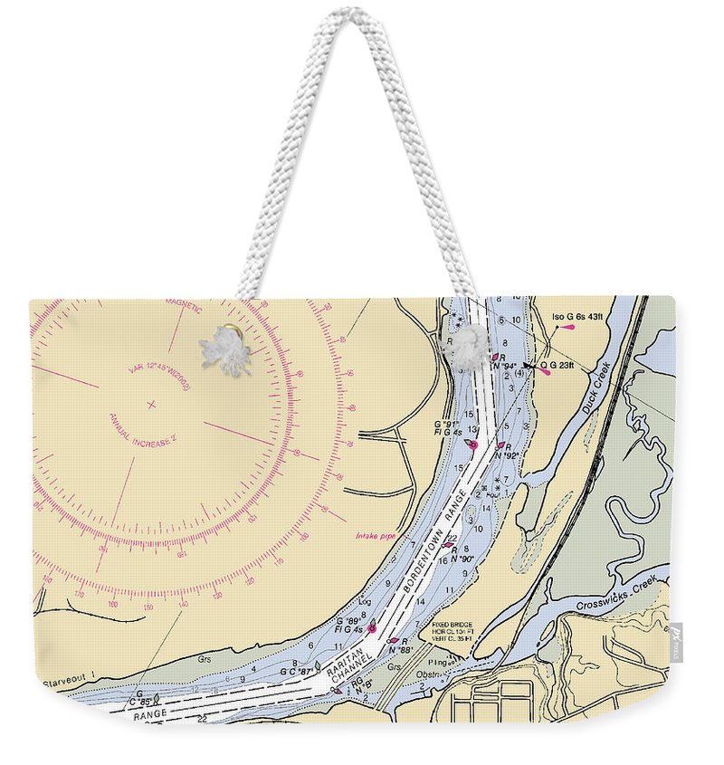 Bordenton-new Jersey Nautical Chart - Weekender Tote Bag