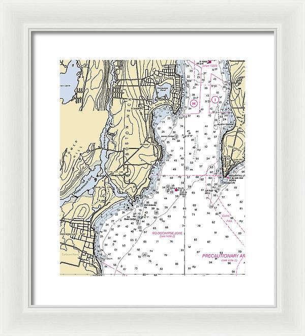 Boston Neck-rhode Island Nautical Chart - Framed Print