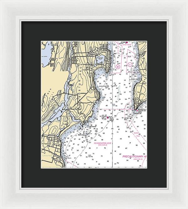 Boston Neck-rhode Island Nautical Chart - Framed Print