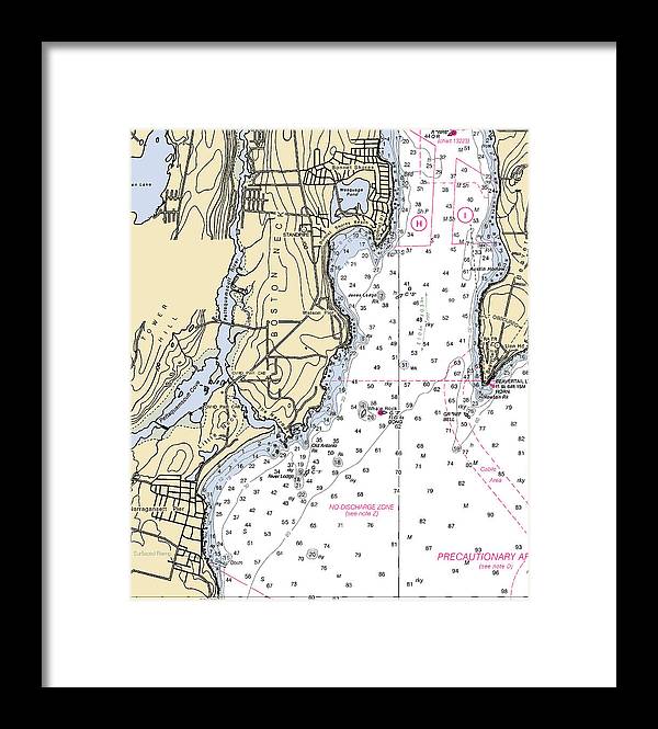 Boston Neck-rhode Island Nautical Chart - Framed Print