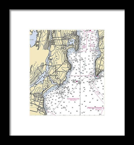 A beuatiful Framed Print of the Boston Neck-Rhode Island Nautical Chart by SeaKoast