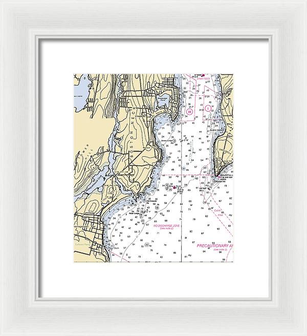 Boston Neck-rhode Island Nautical Chart - Framed Print