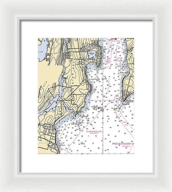 Boston Neck-rhode Island Nautical Chart - Framed Print