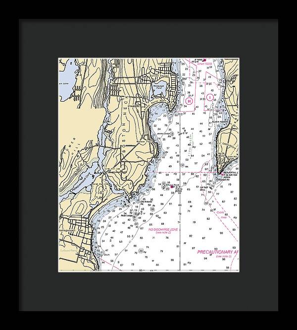 Boston Neck-rhode Island Nautical Chart - Framed Print