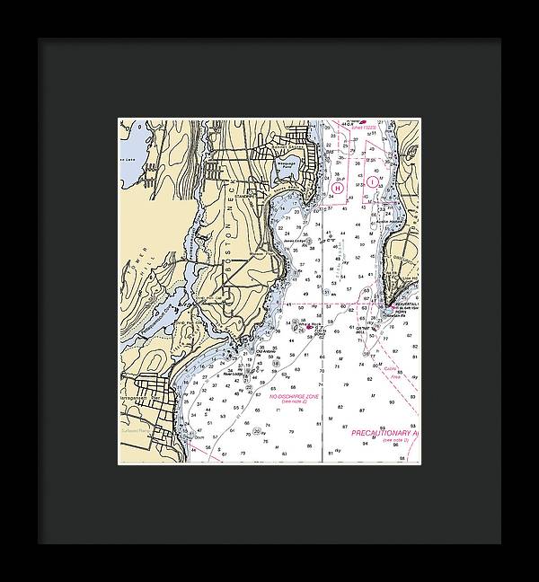 Boston Neck-rhode Island Nautical Chart - Framed Print