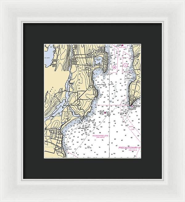 Boston Neck-rhode Island Nautical Chart - Framed Print