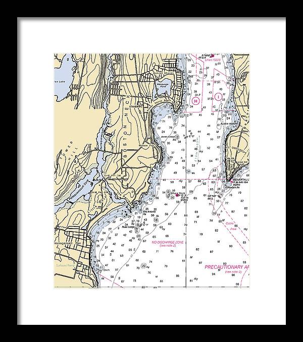 Boston Neck-rhode Island Nautical Chart - Framed Print