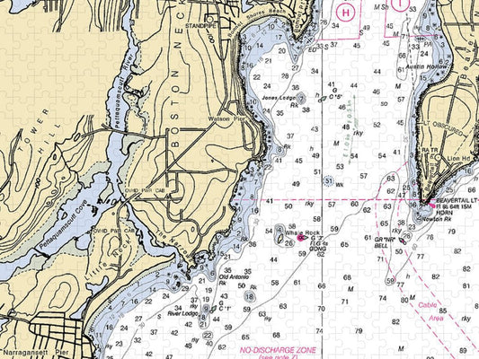 Boston Neck Rhode Island Nautical Chart Puzzle
