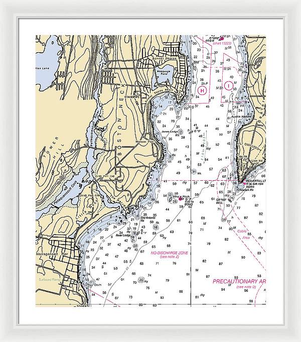 Boston Neck-rhode Island Nautical Chart - Framed Print