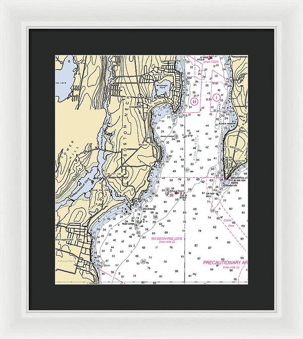 Boston Neck-rhode Island Nautical Chart - Framed Print