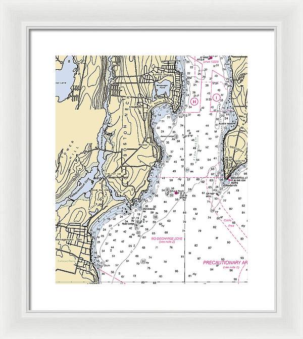 Boston Neck-rhode Island Nautical Chart - Framed Print