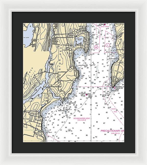 Boston Neck-rhode Island Nautical Chart - Framed Print