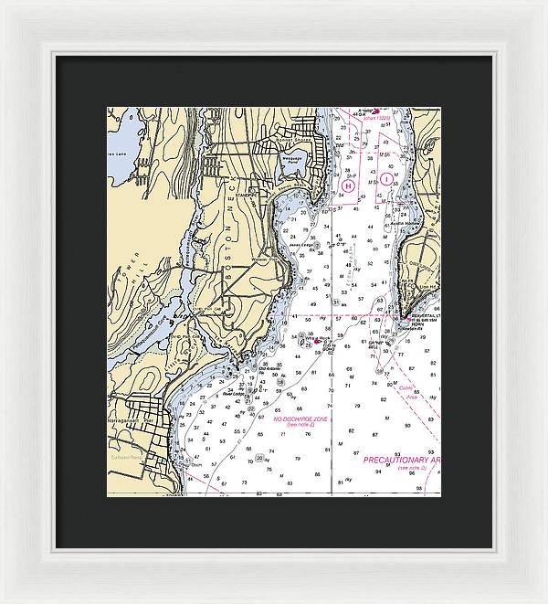 Boston Neck-rhode Island Nautical Chart - Framed Print