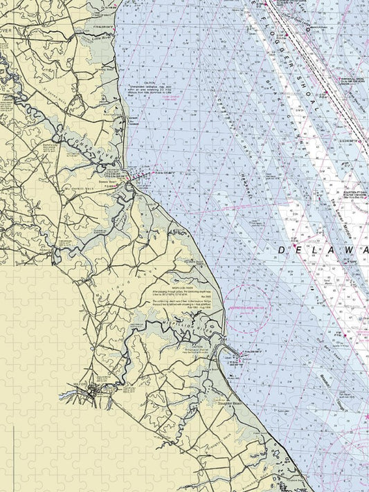 Bowers Beach Delaware Nautical Chart Puzzle
