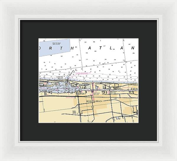 Boynton-beach -florida Nautical Chart _v6 - Framed Print