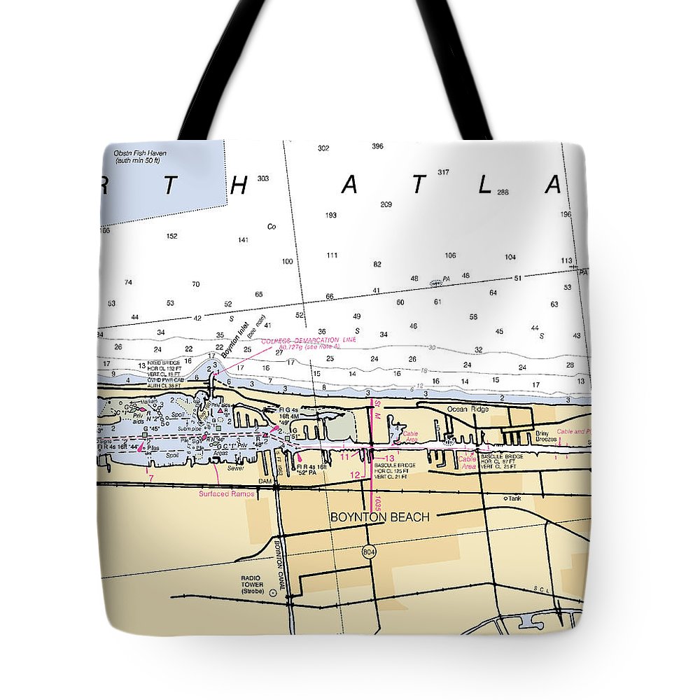 Boynton-beach -florida Nautical Chart _v6 - Tote Bag