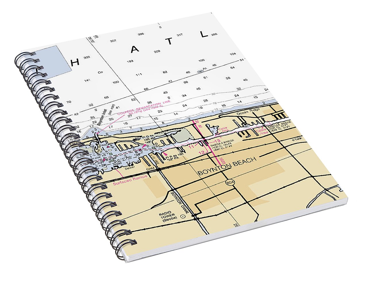 Boynton-beach -florida Nautical Chart _v6 - Spiral Notebook