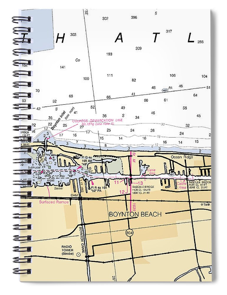 Boynton Beach  Florida Nautical Chart _V6 Spiral Notebook