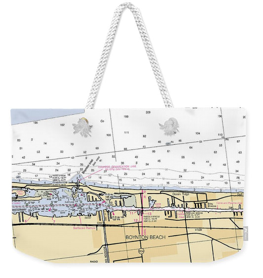 Boynton-beach -florida Nautical Chart _v6 - Weekender Tote Bag