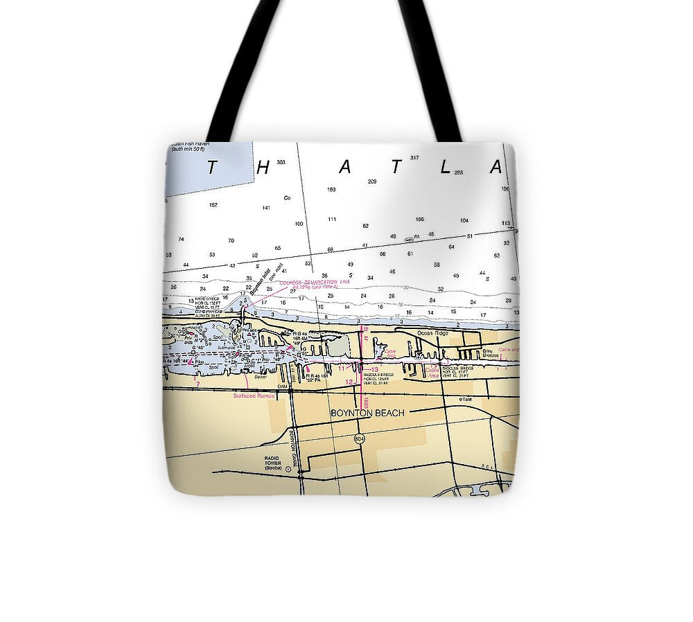 Boynton Beach  Florida Nautical Chart _V6 Tote Bag