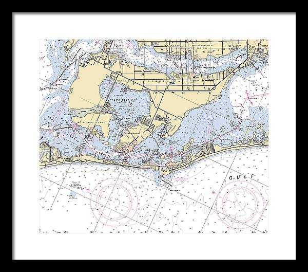 Bradenton -florida Nautical Chart _v6 - Framed Print