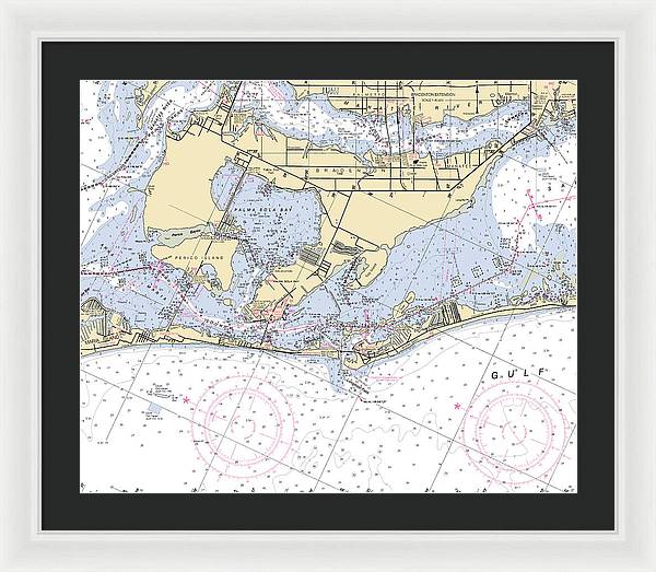 Bradenton -florida Nautical Chart _v6 - Framed Print