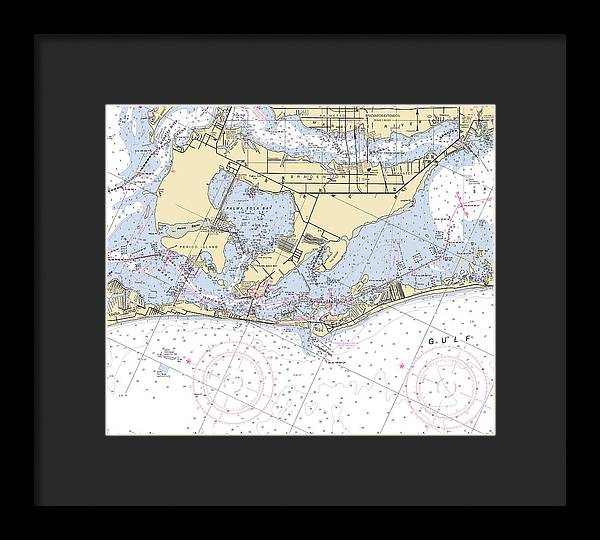 Bradenton -florida Nautical Chart _v6 - Framed Print