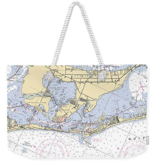 Bradenton -florida Nautical Chart _v6 - Weekender Tote Bag