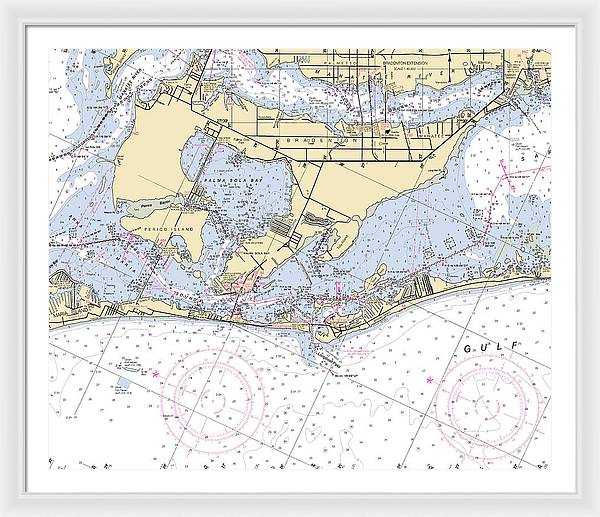 Bradenton -florida Nautical Chart _v6 - Framed Print