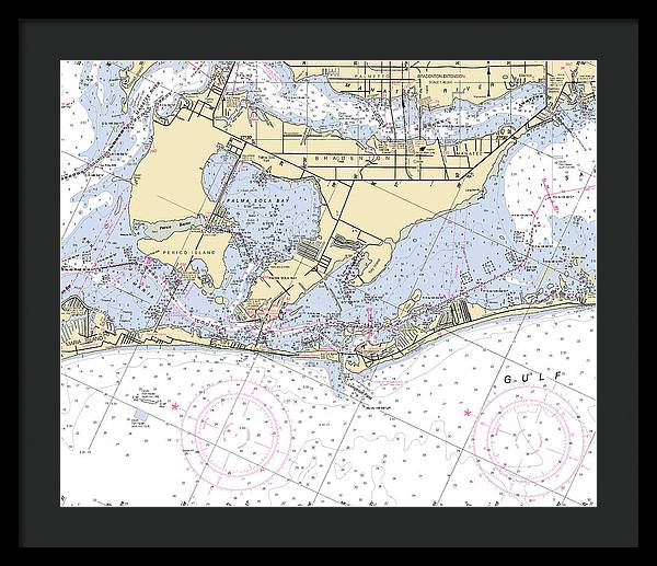 Bradenton -florida Nautical Chart _v6 - Framed Print