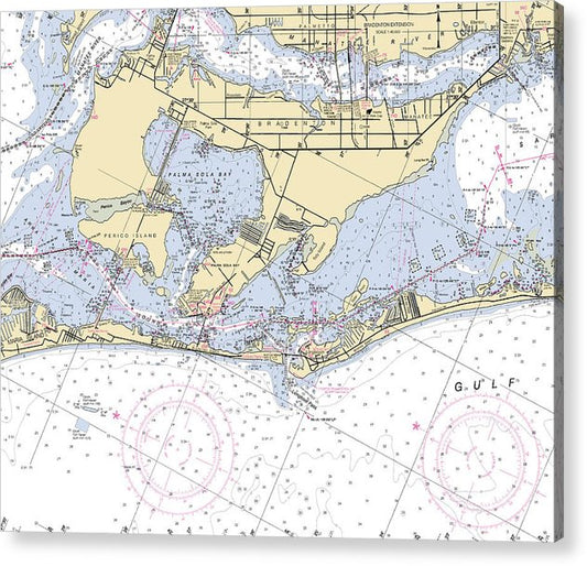 Bradenton -Florida Nautical Chart _V6  Acrylic Print