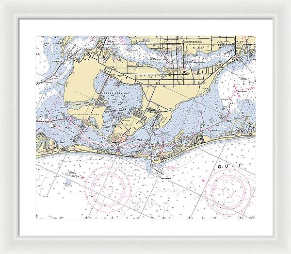 Bradenton -florida Nautical Chart _v6 - Framed Print