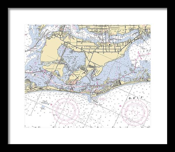 Bradenton -florida Nautical Chart _v6 - Framed Print