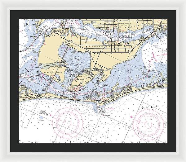 Bradenton -florida Nautical Chart _v6 - Framed Print