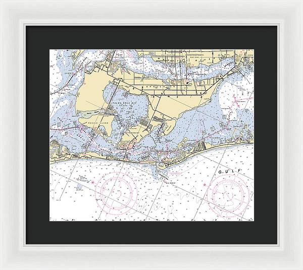 Bradenton -florida Nautical Chart _v6 - Framed Print