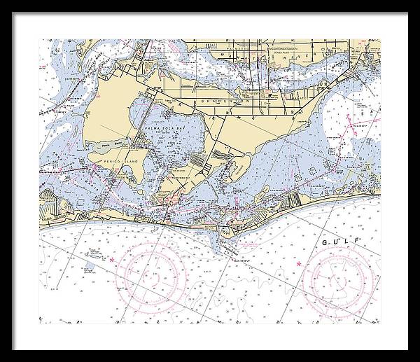 Bradenton -florida Nautical Chart _v6 - Framed Print