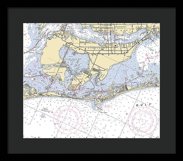 Bradenton -florida Nautical Chart _v6 - Framed Print