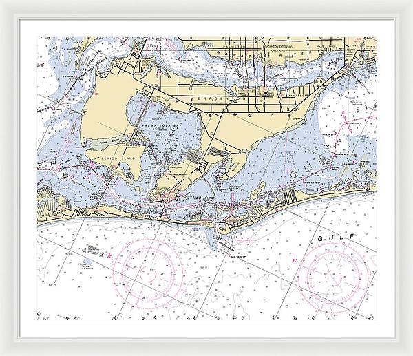 Bradenton -florida Nautical Chart _v6 - Framed Print