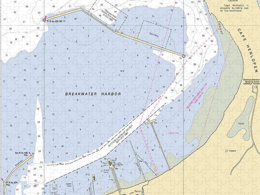 Breakwater Harbor Delaware Nautical Chart Puzzle