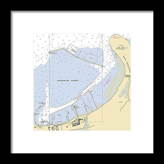 A beuatiful Framed Print of the Breakwater Harbor-Delaware Nautical Chart by SeaKoast