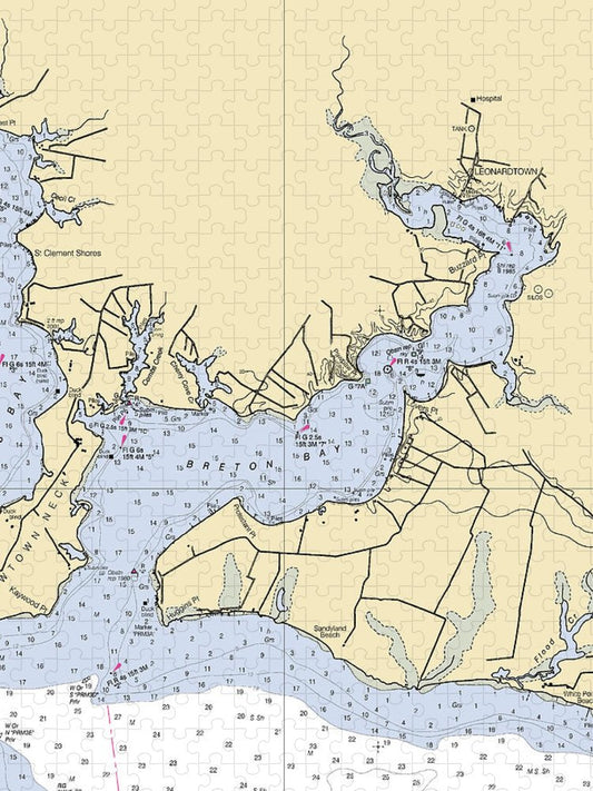 Breton Bay Maryland Nautical Chart Puzzle