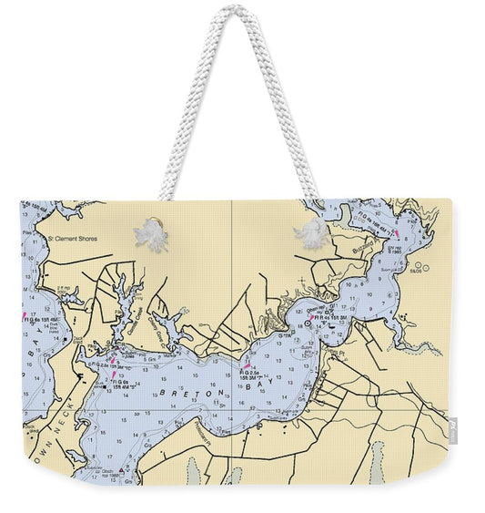 Breton Bay-maryland Nautical Chart - Weekender Tote Bag