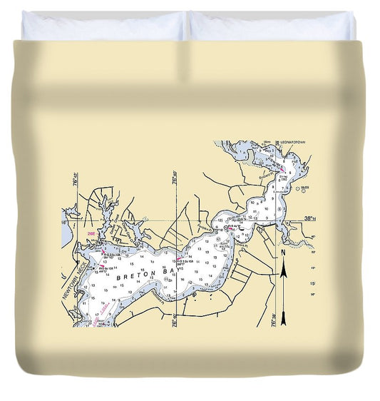 Breton Bay  Maryland Nautical Chart _V2 Duvet Cover