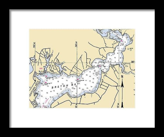 A beuatiful Framed Print of the Breton Bay -Maryland Nautical Chart _V2 by SeaKoast
