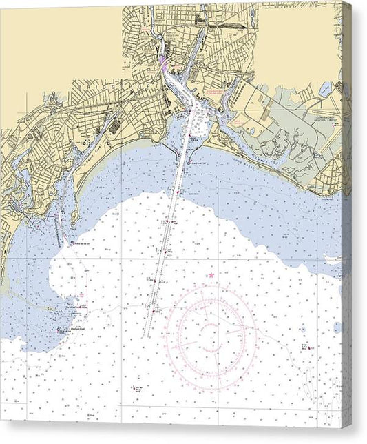 Bridgeport -Connecticut Nautical Chart _V2 Canvas Print