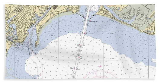 Bridgeport  Connecticut Nautical Chart _V2 Bath Towel