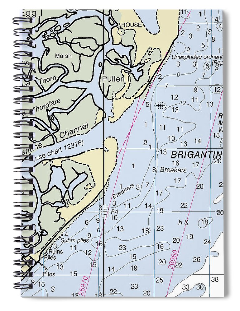 Brigantine Inlet New Jersey Nautical Chart Spiral Notebook
