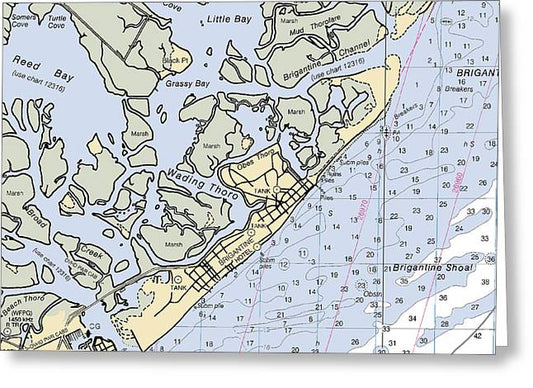 Brigantine -new Jersey Nautical Chart _v3 - Greeting Card