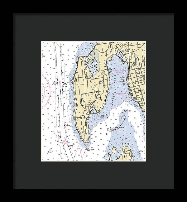 Bristol Harbor-rhode Island Nautical Chart - Framed Print