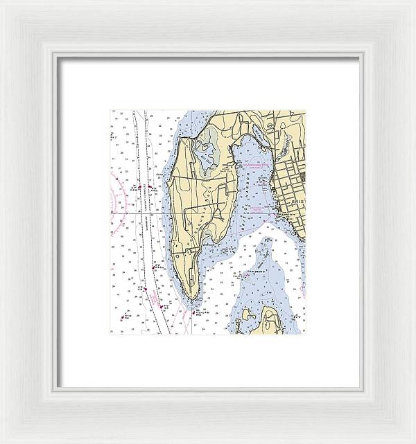 Bristol Harbor-rhode Island Nautical Chart - Framed Print